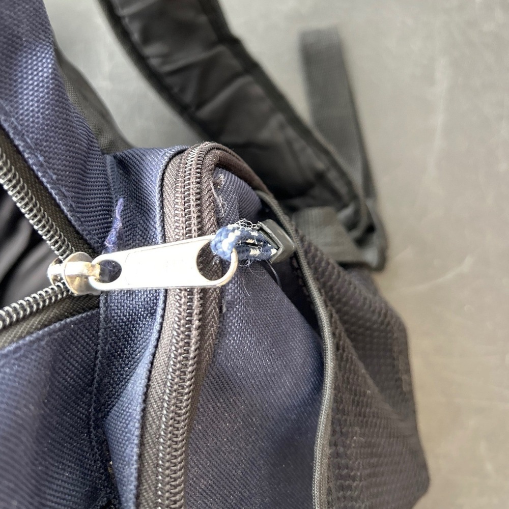 Eastsport Canvas Backpack Heritage Outdoor Rucksack Navy Blue Suede Trim School - Picture 14 of 15